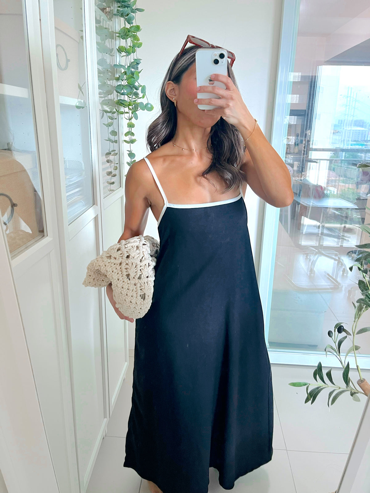Dalga Dress in Black-White