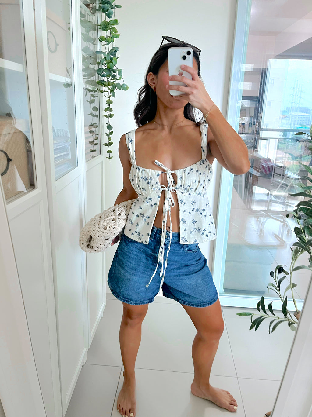 Nil Top in Blue Palms