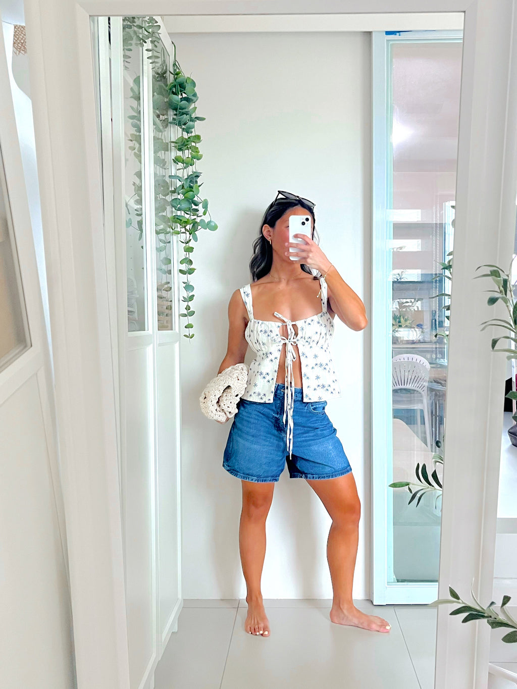 Nil Top in Blue Palms