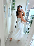 Dalga Dress in Off White-Black