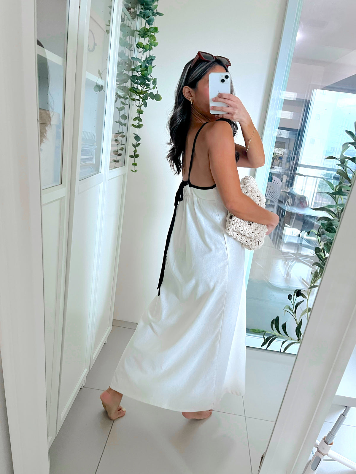 Dalga Dress in Off White-Black