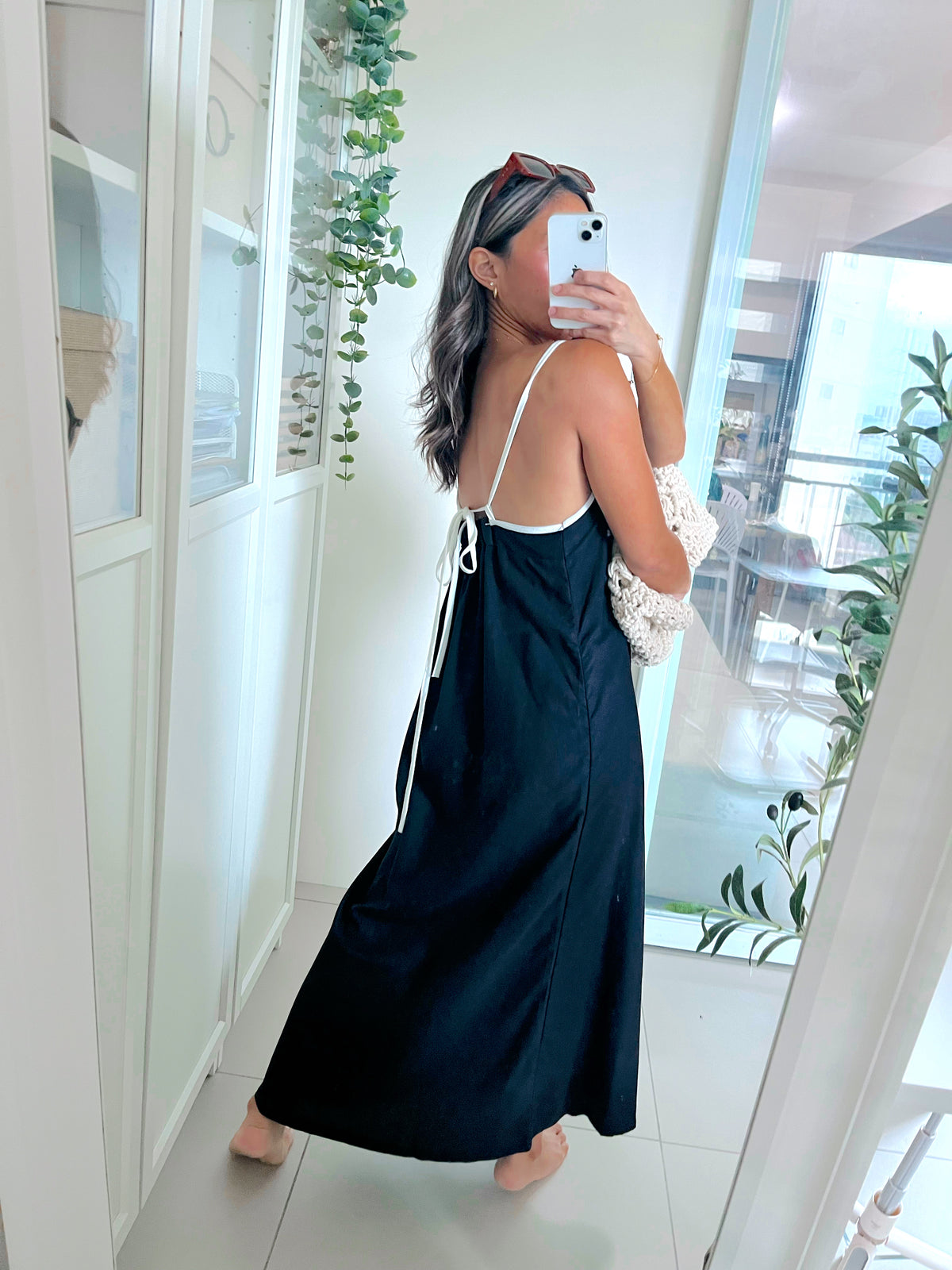 Dalga Dress in Black-White