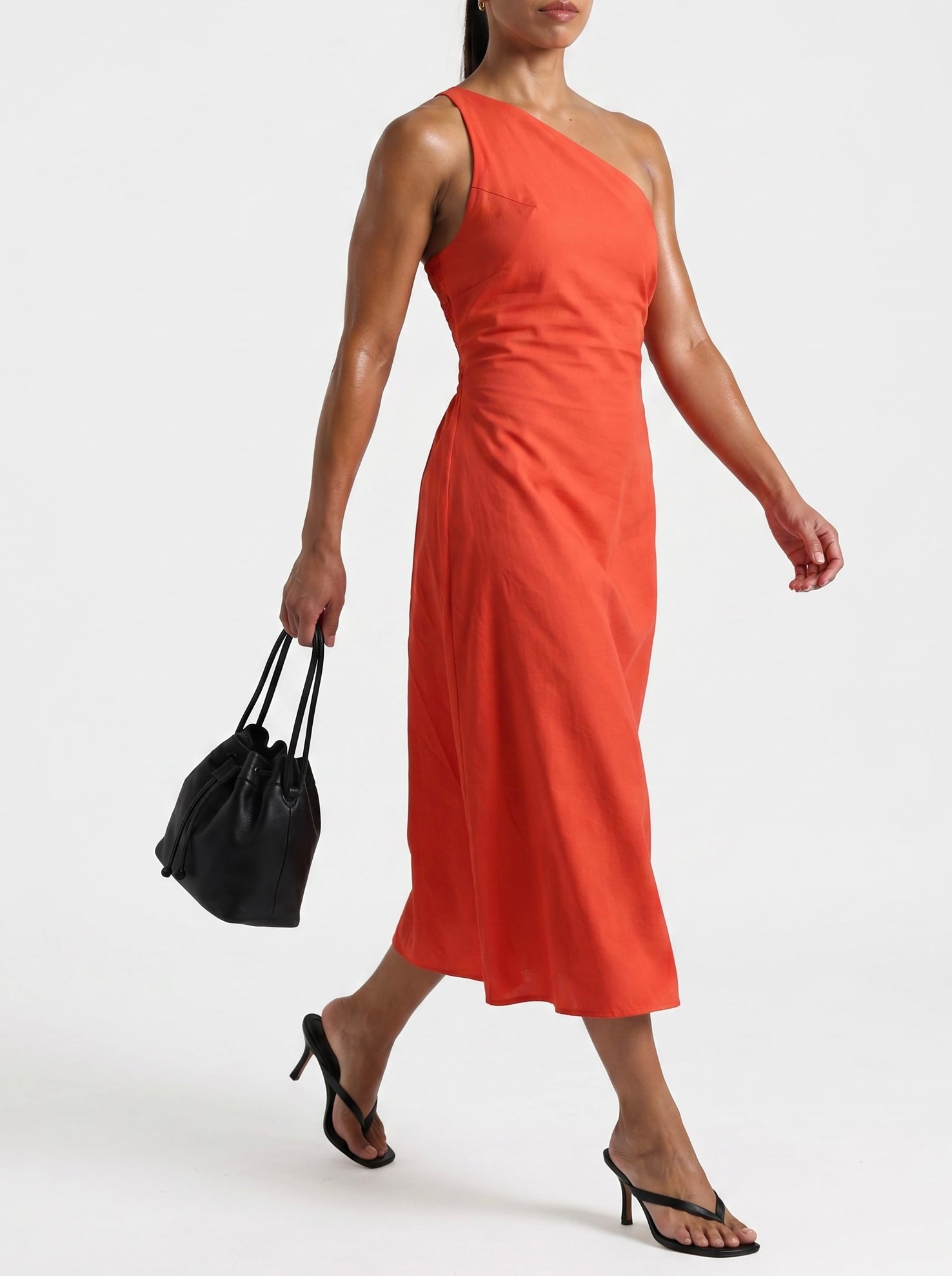 Gabriella Dress in Red Orange